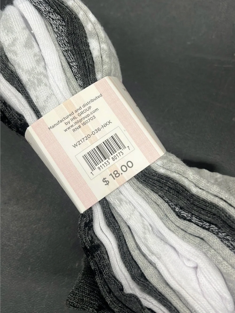Rae Dunn Women's Low Cut Socks -  Gray white charcoal (10 Pair)
